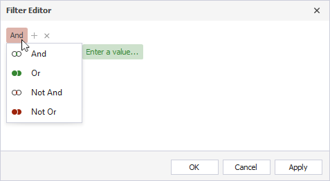 Choose a logical operator