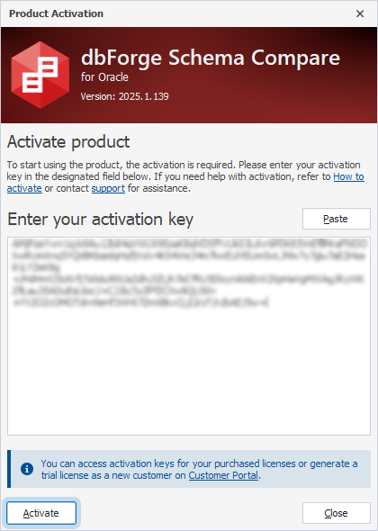 The Product Activation dialog