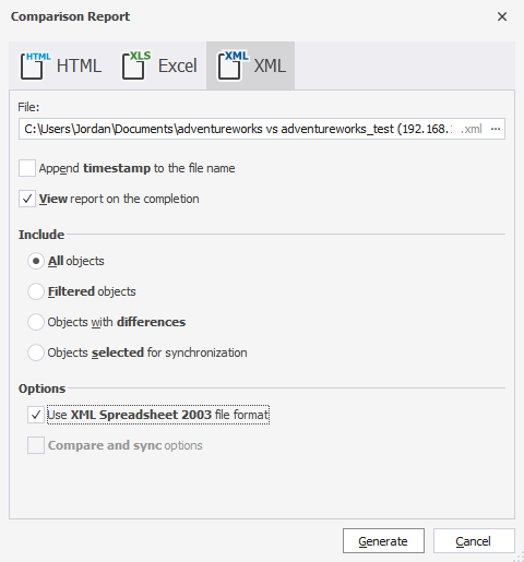 Create XML to Excel Report