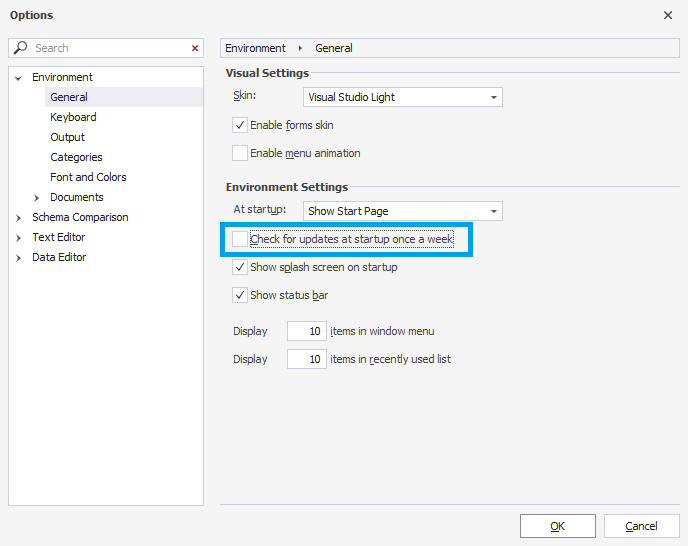 Disable availability check