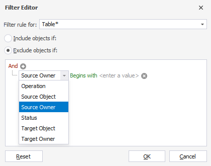 Properties drop-down list