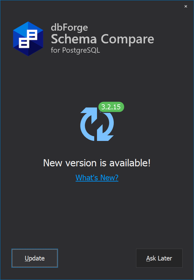 PostgreSQL sync two databases - Update window