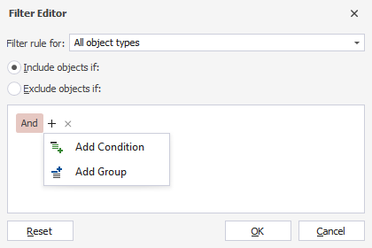Add a new condition or group