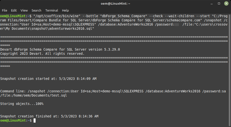 Backup command