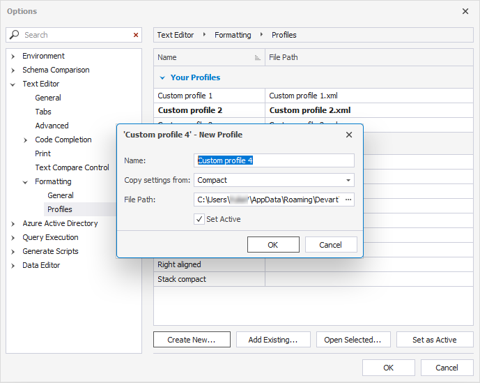 Create a profile