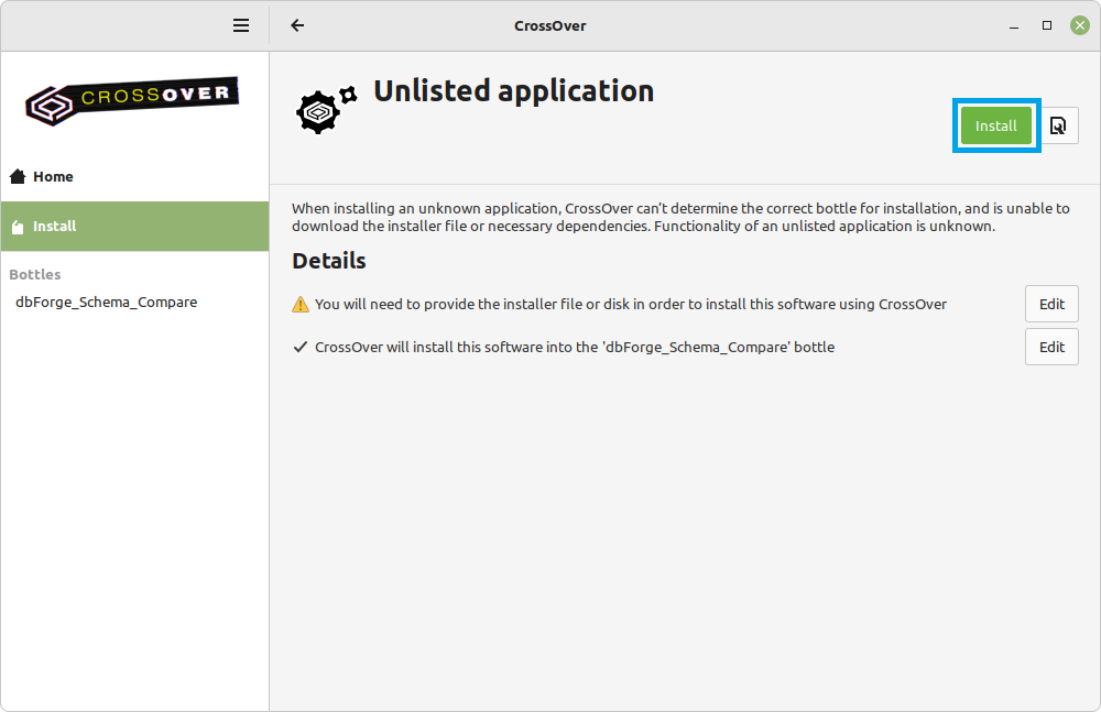 Install an unlisted application
