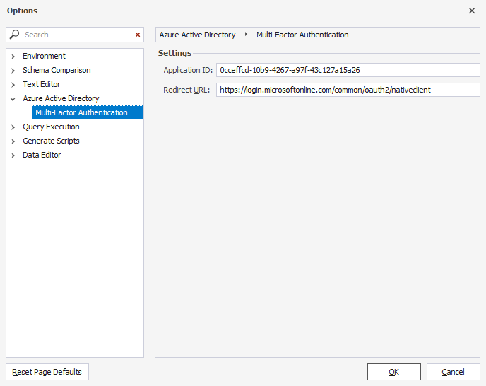 Connecting to the Azure database with Azure Active Directory - Universal with MFA support
