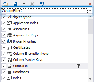 Select a filter from the Filter box