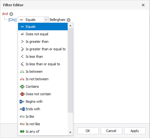 Filter Editor
