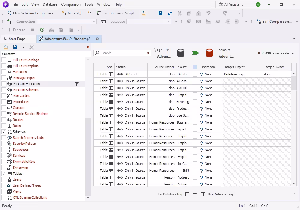 Objects Filter panel with checkboxes for object groups