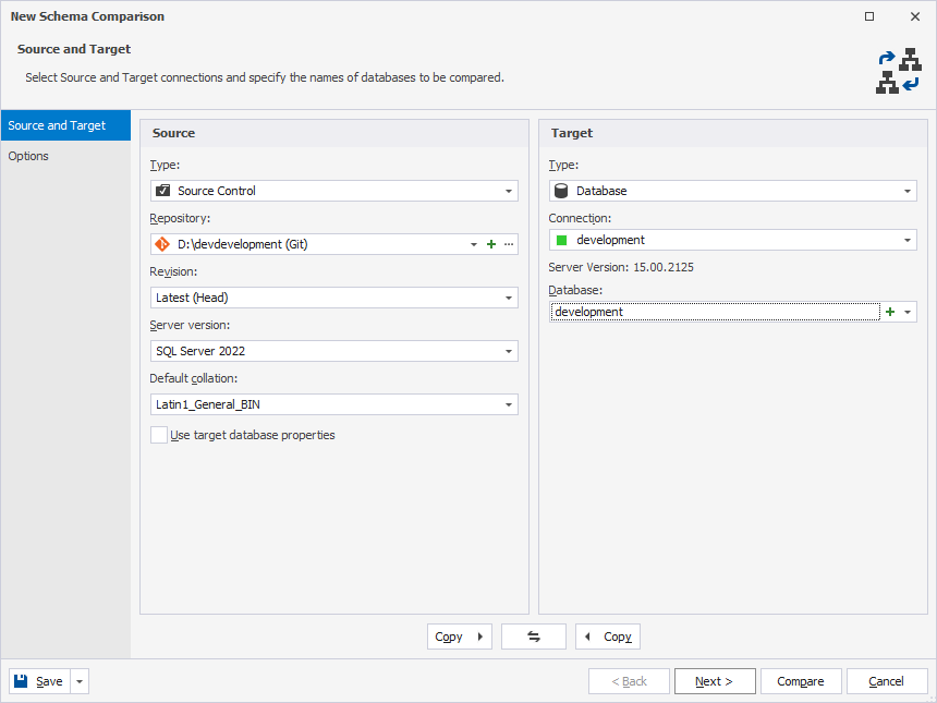 Schema Comparison Wizard