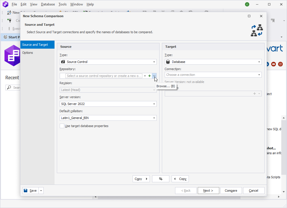 Schema Comparison Wizard