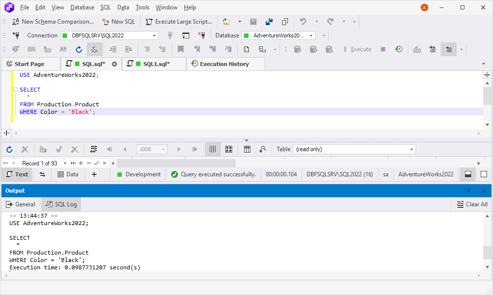 Output SQL Log