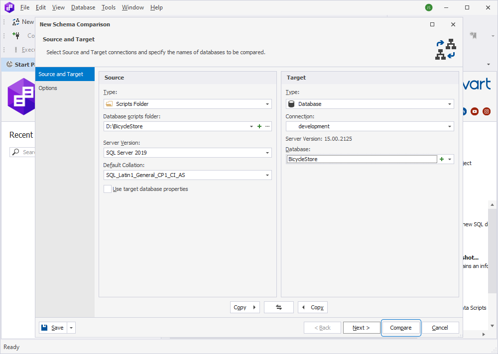 Set up comparison with synonyms in the source scripts folder