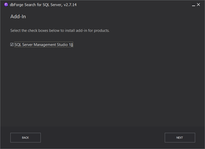 Select SQL Server Management Studio
