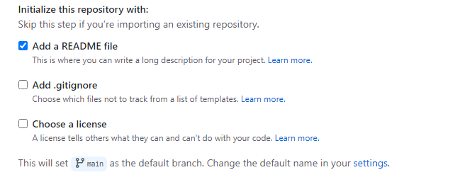 Initialize the repository on GitHub