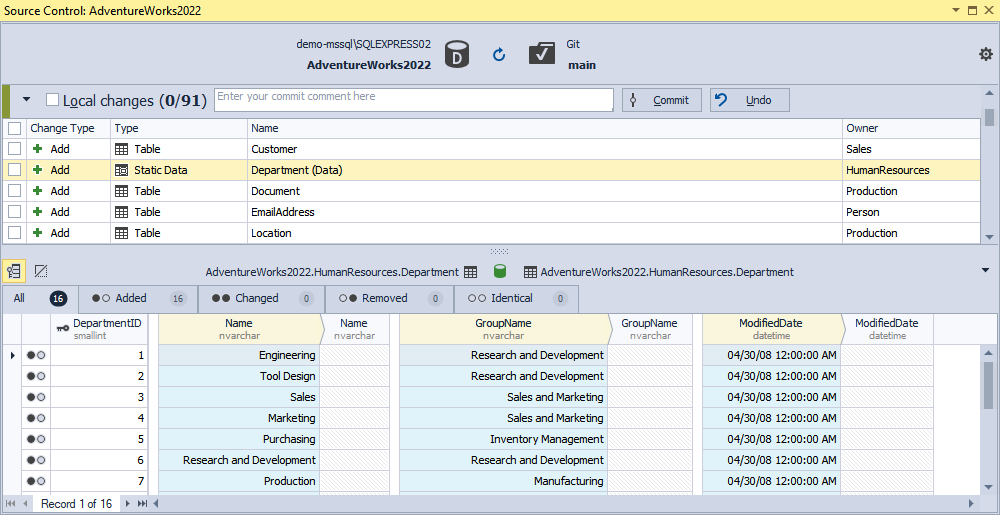 Link DB to Working Folder