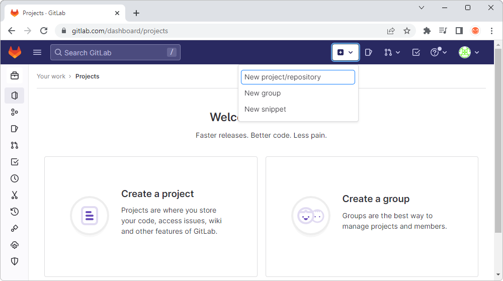 Create a new repository on GitLab