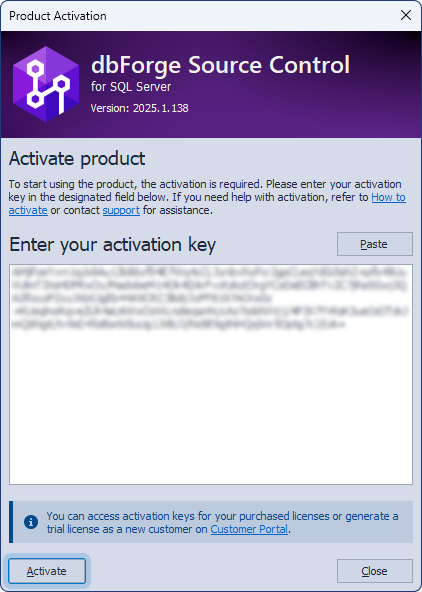 The Product Activation dialog