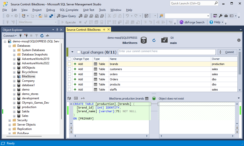 Source Control Manager with local changes