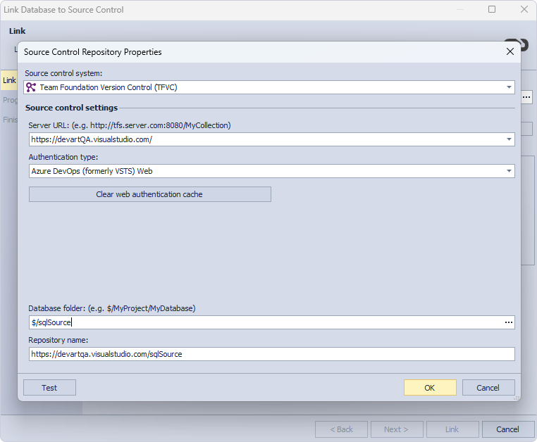 Specify details for the repository