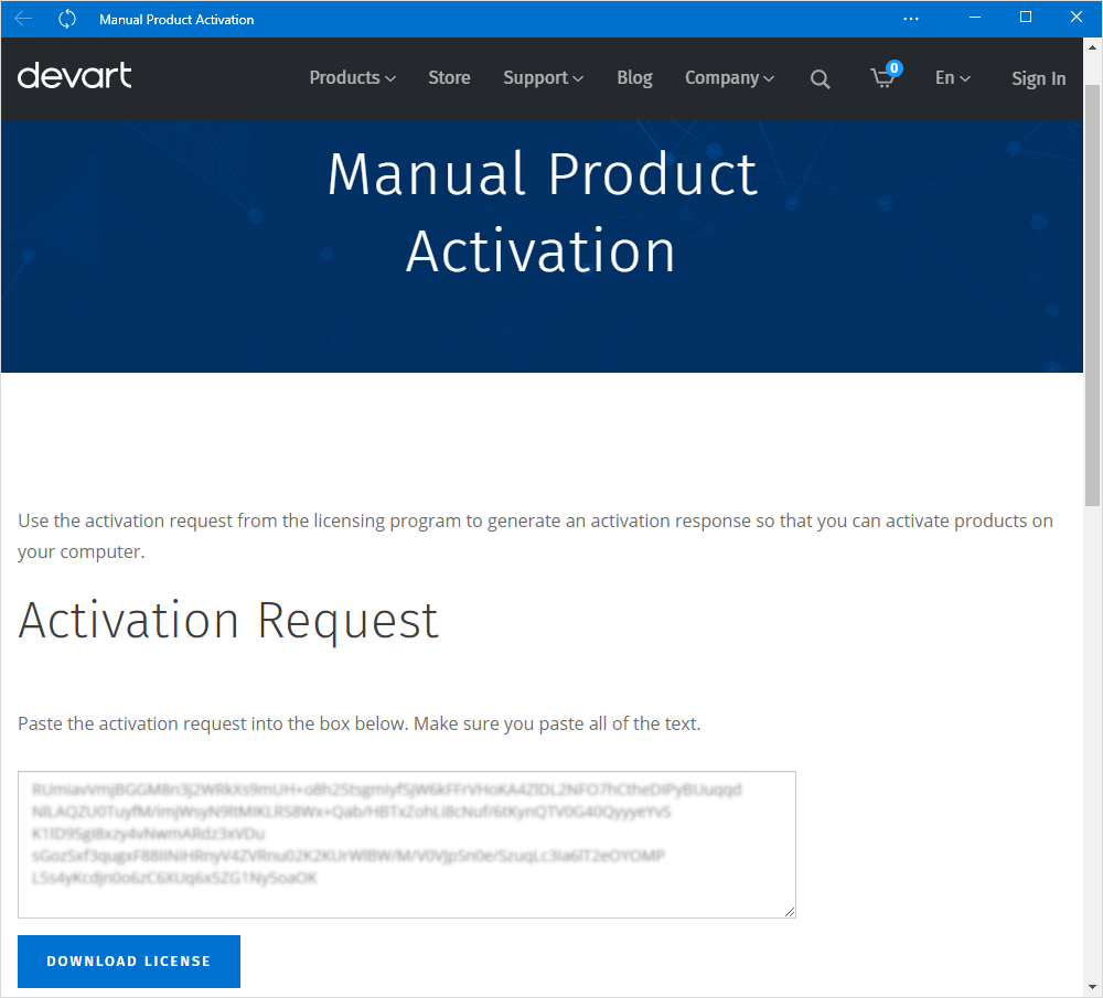 Activation page