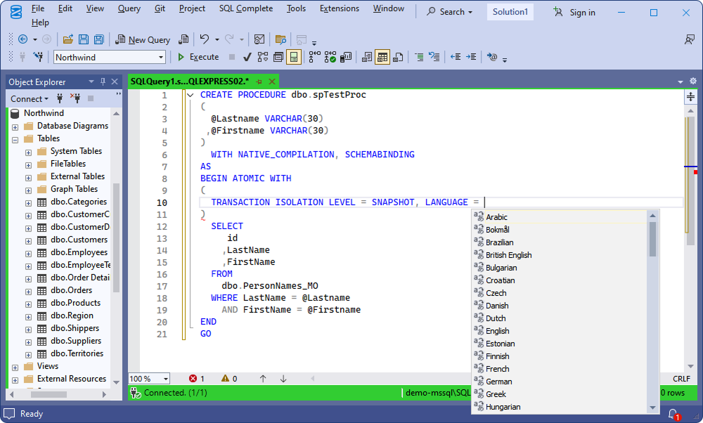 Suggestions for BEGIN ATOMIC WITH