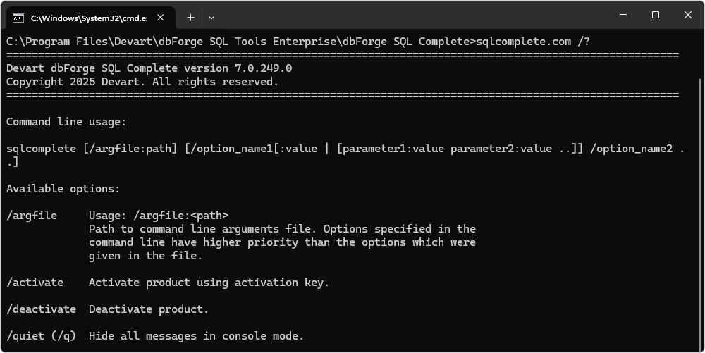 Command Line wizard