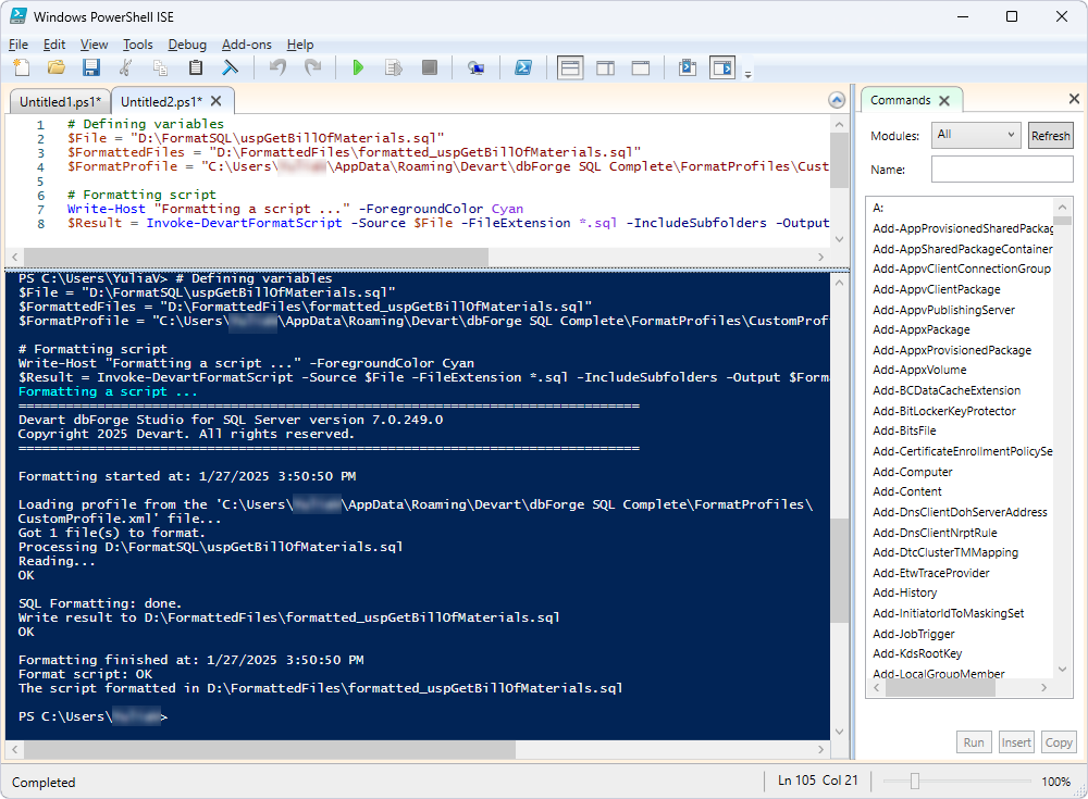 Format a single file