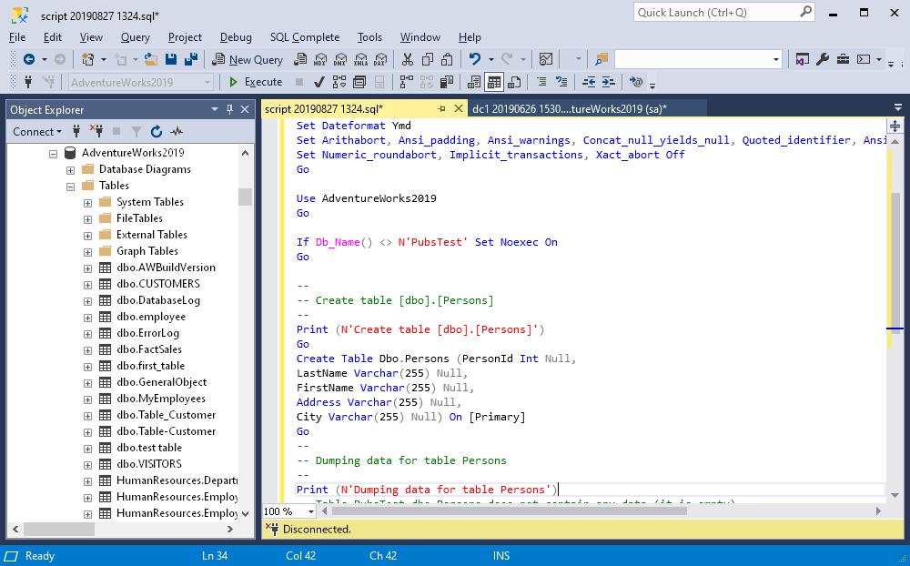 SQL Formatter for SQL Server - formatted scripts