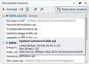 Information on the document
