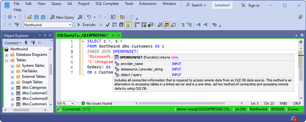 Full support for OPENROWSET