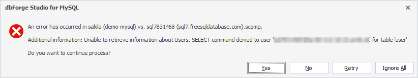 View the access denied error