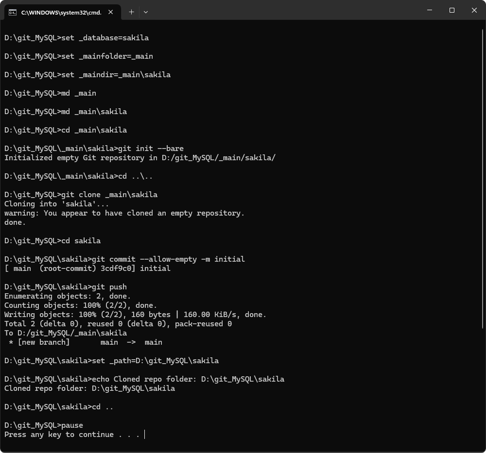 Execute the batch file to clone the Git local repository