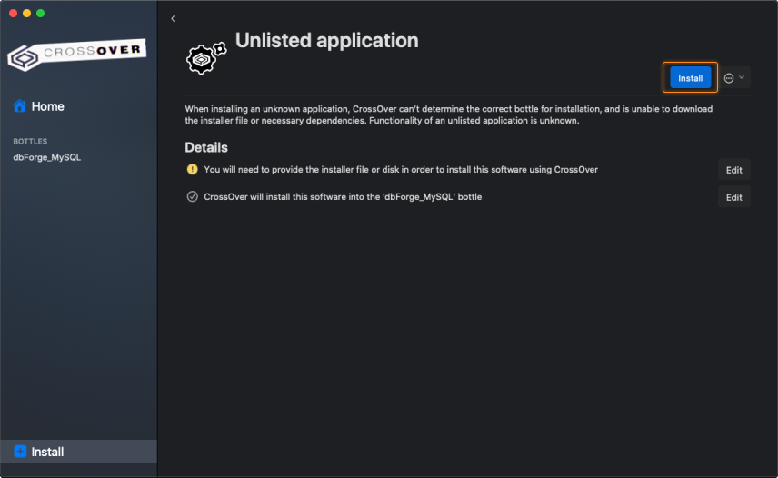 Install an unlisted application
