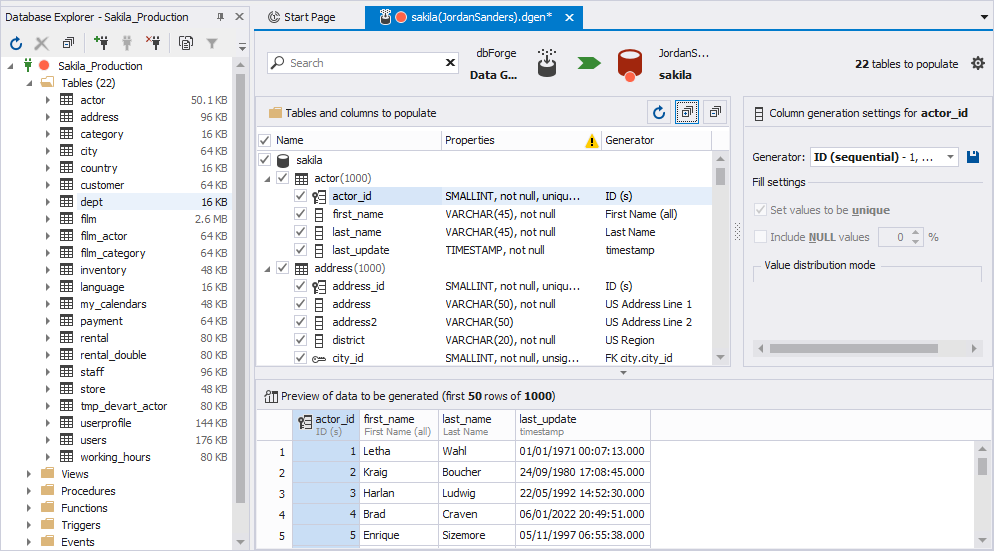 sample data generator