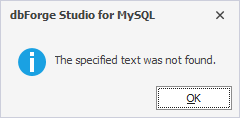 The specified text was not found