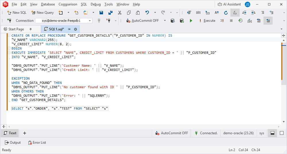 After: Add quotes to all identifiers in the query