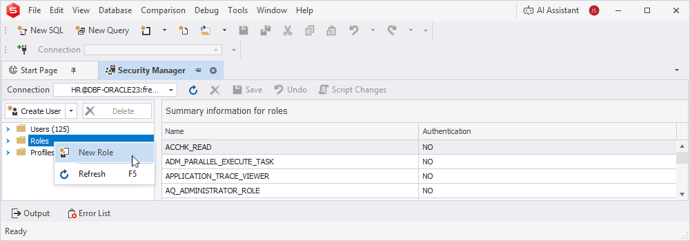 Create a new role