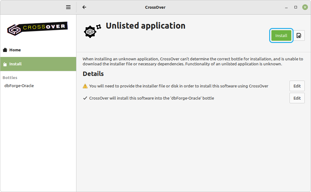 Install an unlisted application