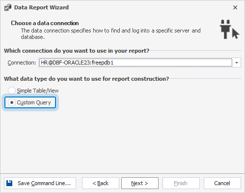 Select a custom query
