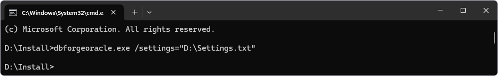 Installation of the 32-bit version of dbForge Studio for Oracle from the command line