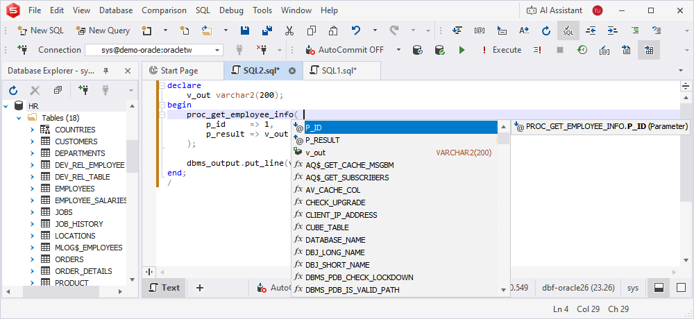 Support for named parameters
