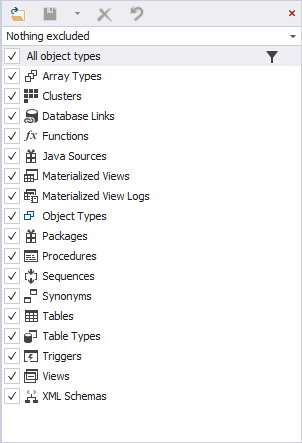 Objects Filter tree
