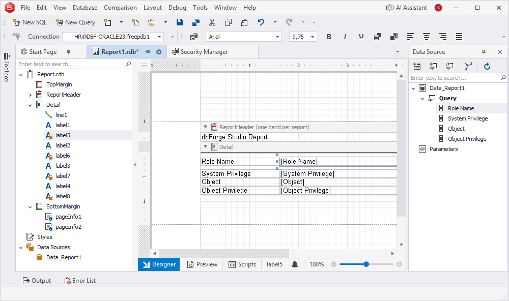 Open the report in Report Designer