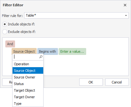 Add a new condition filter icon