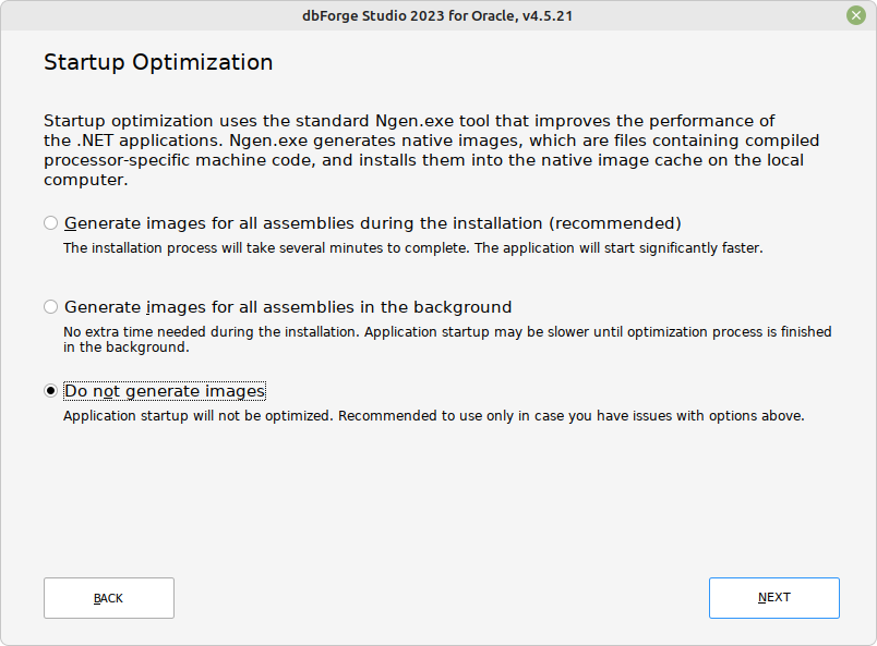 Startup Optimization page