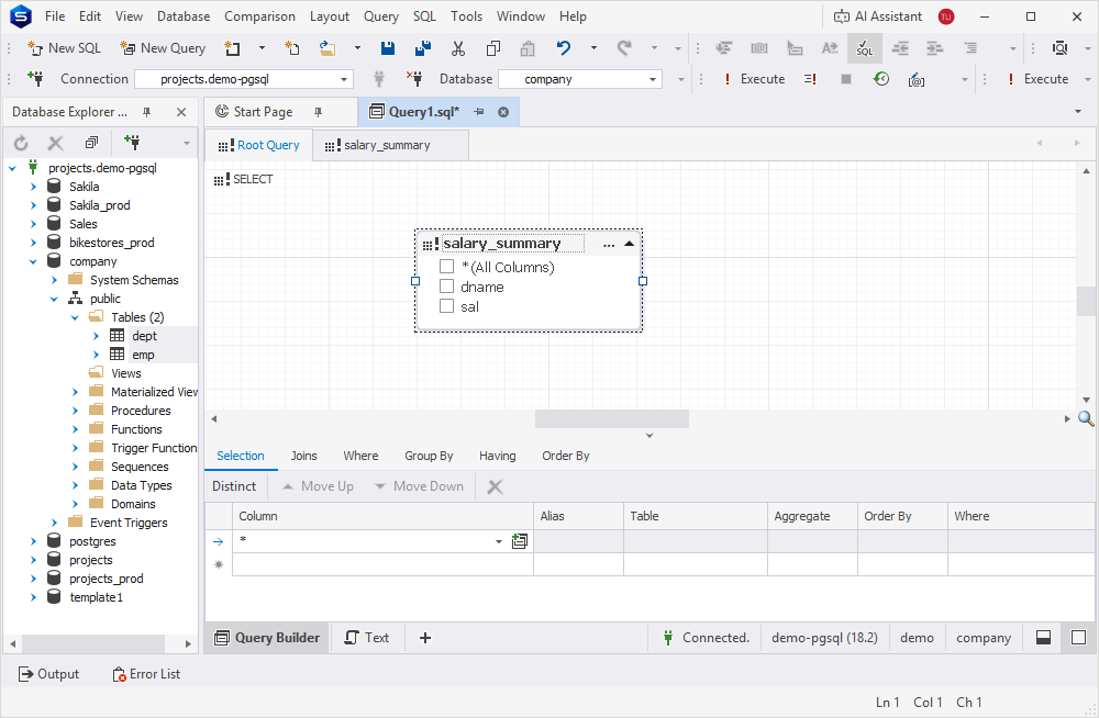 Add an alias to the subquery