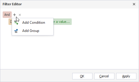 Add a condition or a group