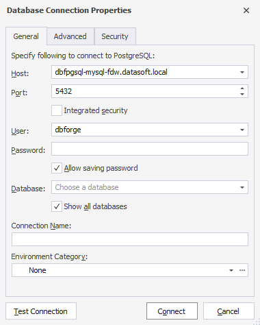 Set up a new connection